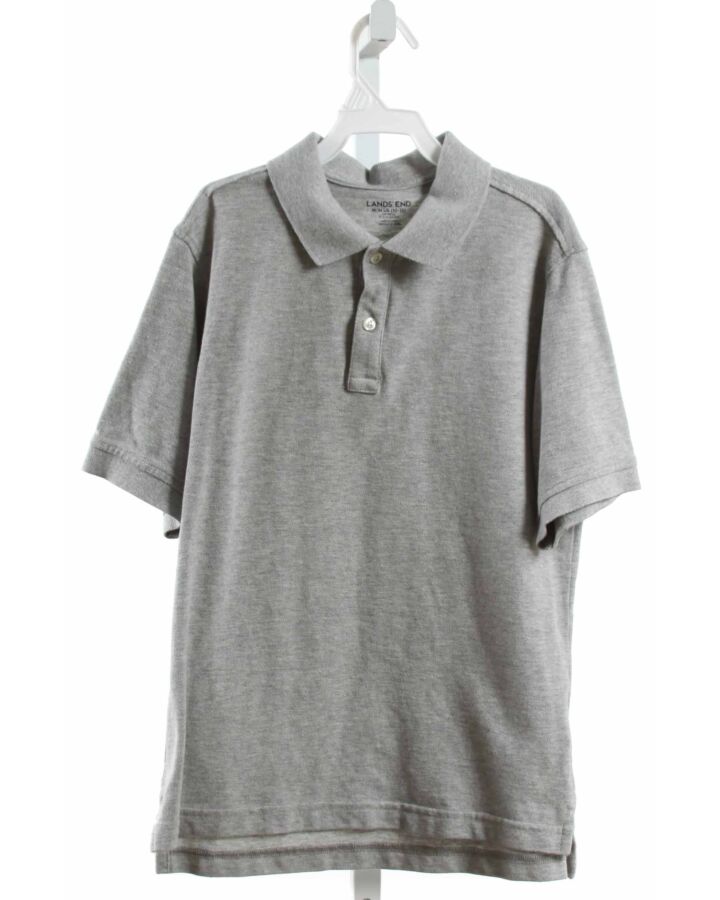 LANDS' END KIDS  GRAY KNIT   KNIT SS SHIRT