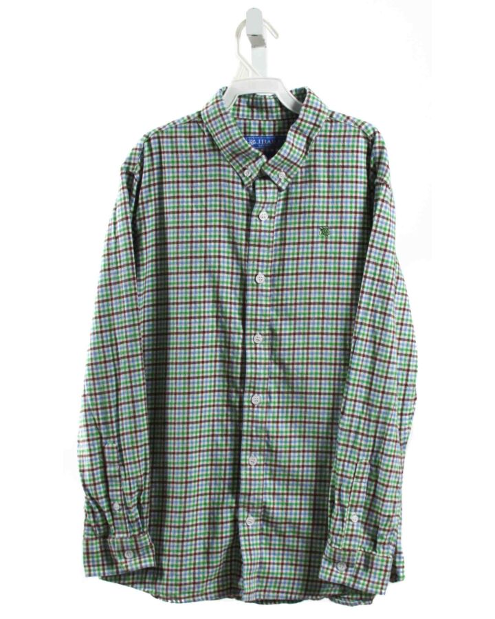 J. BAILEY  GREEN FLANNEL PLAID  DRESS SHIRT