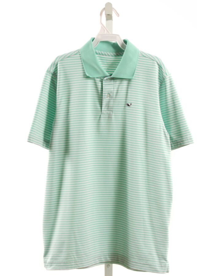 VINEYARD VINES  MINT  STRIPED  KNIT SS SHIRT