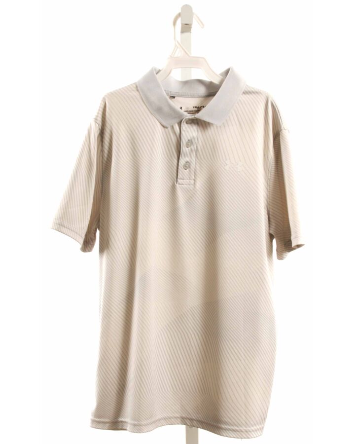 UNDER ARMOUR  GRAY  STRIPED  KNIT SS SHIRT