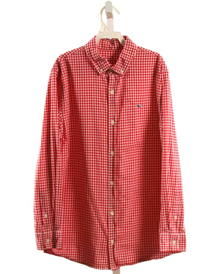 VINEYARD VINES  RED  GINGHAM  DRESS SHIRT