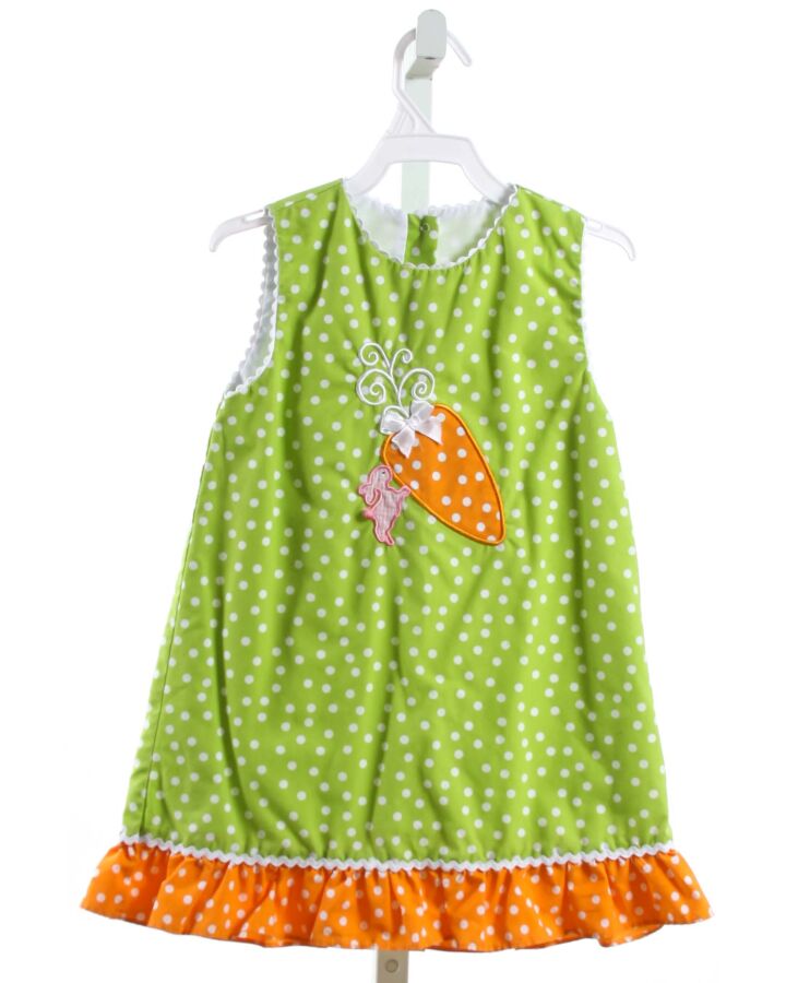 CANDYLAND  LIME GREEN  POLKA DOT APPLIQUED DRESS