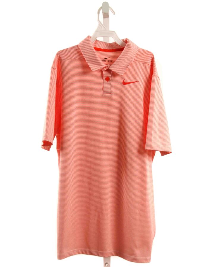 NIKE  RED  STRIPED  KNIT SS SHIRT