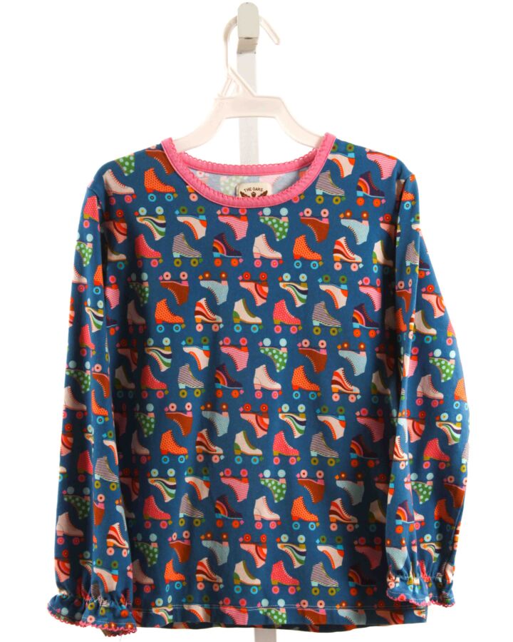 THE OAKS APPAREL   MULTI-COLOR    KNIT LS SHIRT WITH PICOT STITCHING