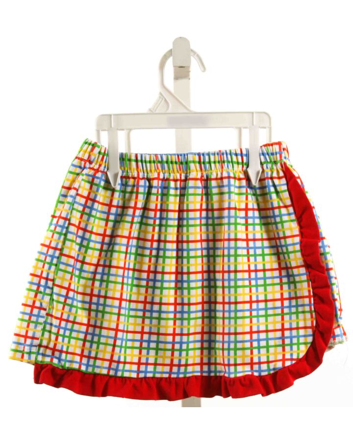 THE OAKS APPAREL   MULTI-COLOR  PLAID  SKORT WITH RUFFLE