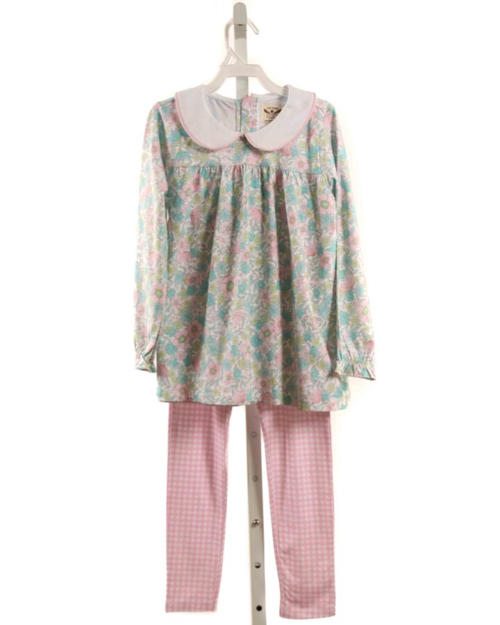 THE OAKS APPAREL   AQUA  FLORAL  2-PIECE OUTFIT