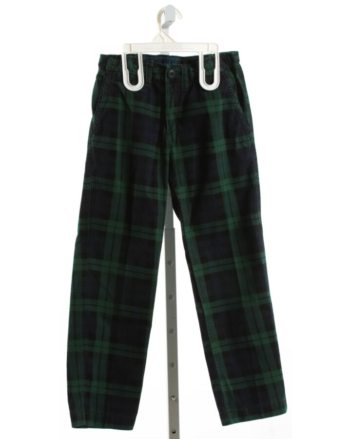 LANDS' END KIDS  FOREST GREEN  PLAID  PANTS