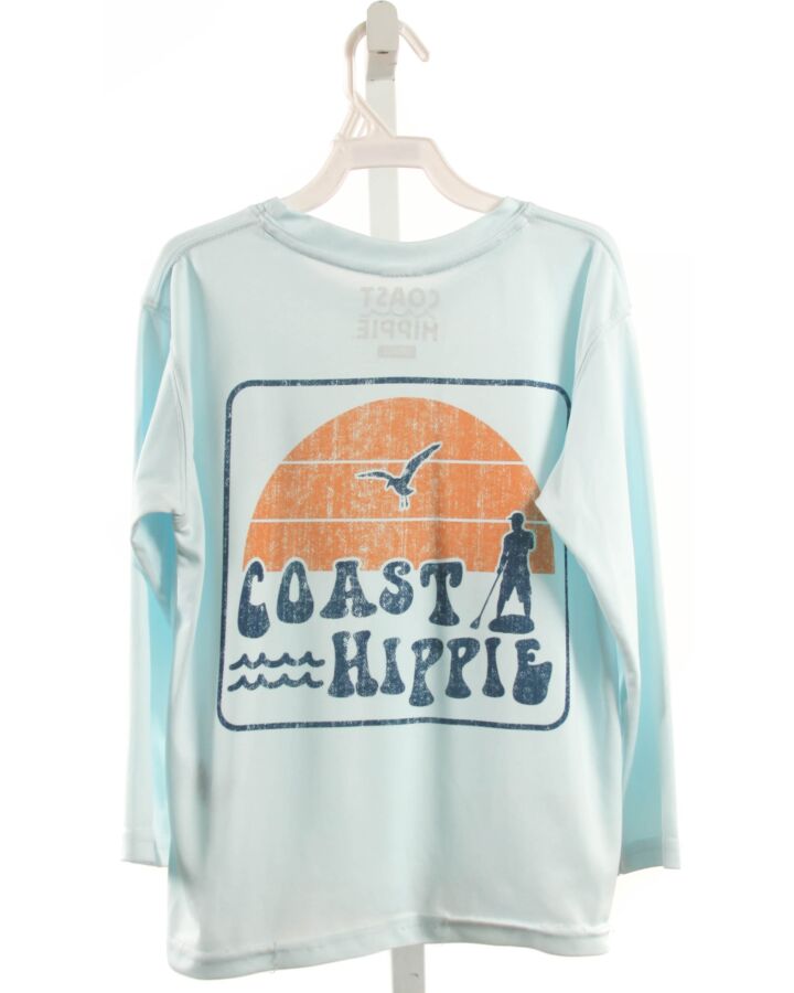 COAST HIPPIE  LT BLUE   PRINTED DESIGN KNIT LS SHIRT