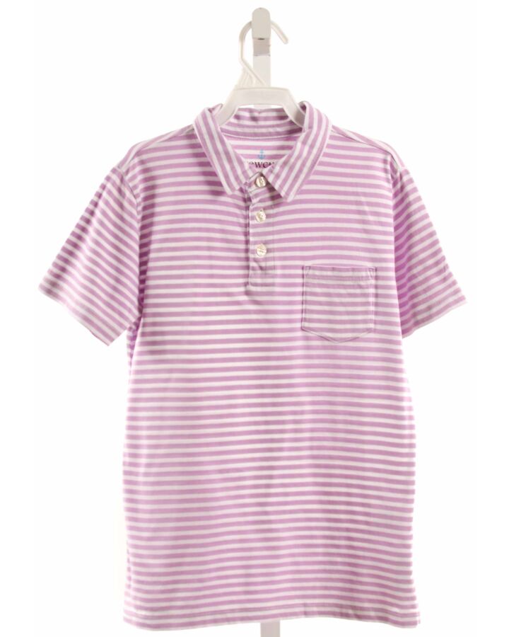 CREWCUTS  LAVENDER  STRIPED  KNIT SS SHIRT