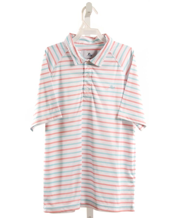 SOUTHBOUND  MULTI-COLOR  STRIPED  KNIT SS SHIRT