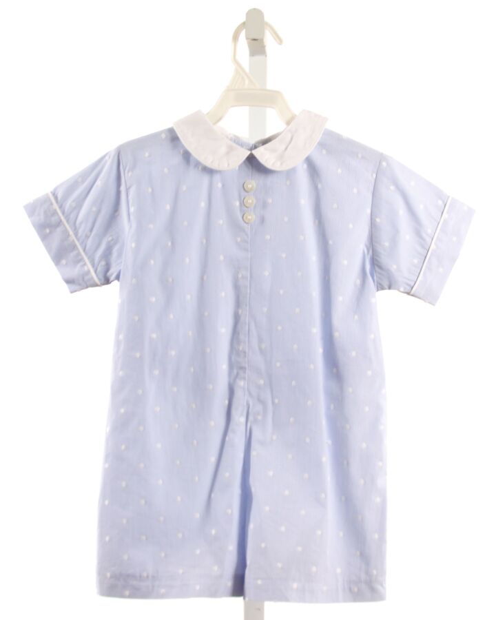 RED BEANS  LT BLUE SWISS DOT STRIPED  SHORTALL