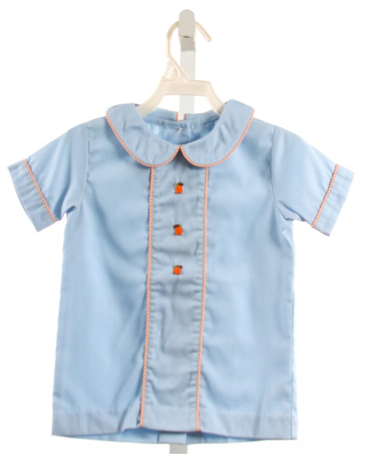 POSH PICKLE  AQUA   EMBROIDERED SHIRT-SS