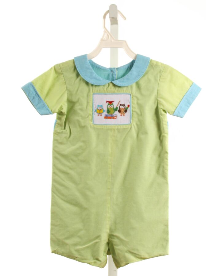 BEAUX ET BELLES  LIME GREEN  MICROCHECK SMOCKED SHORTALL