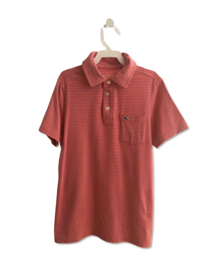 VINEYARD VINES  RED  STRIPED  KNIT SS SHIRT