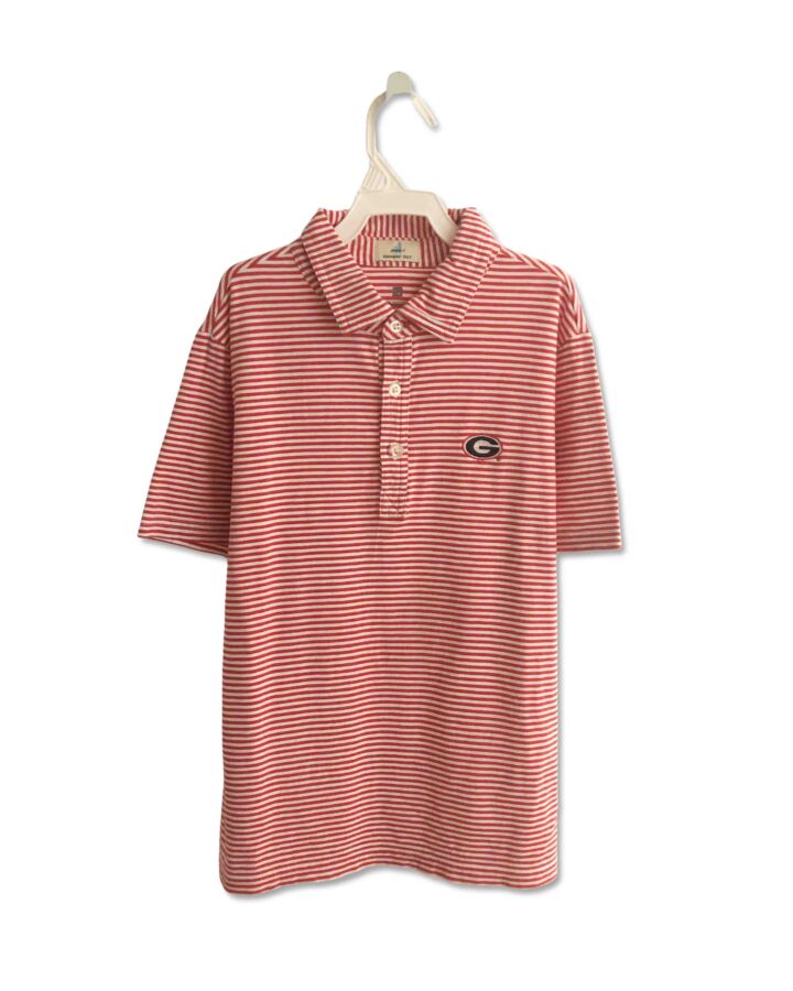 JOHNNIE-O  RED  STRIPED  KNIT SS SHIRT