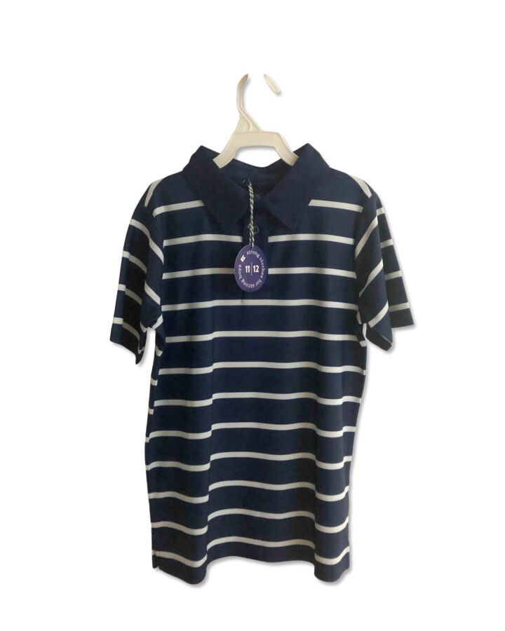 COURTSIDE KIDS  NAVY  STRIPED  KNIT SS SHIRT