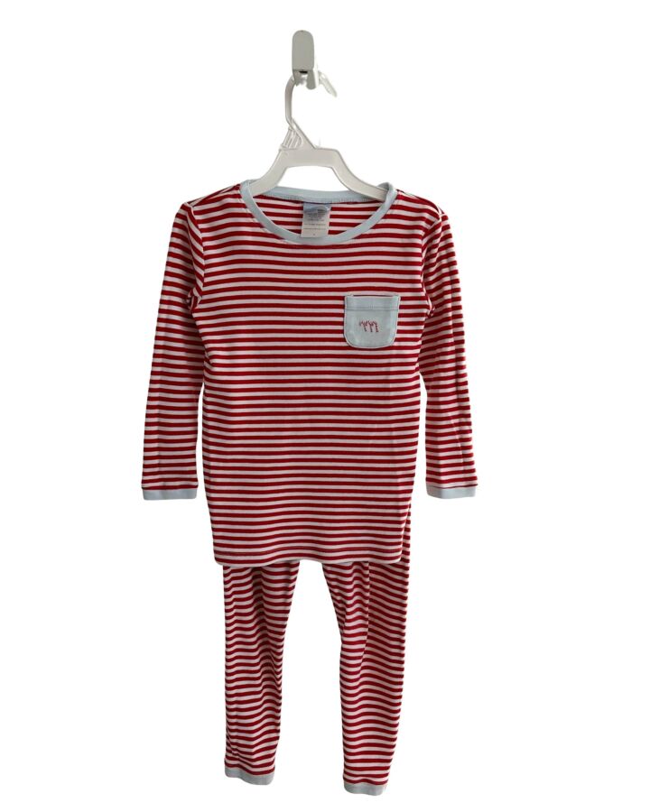 BELLA BLISS  RED  STRIPED EMBROIDERED LOUNGEWEAR