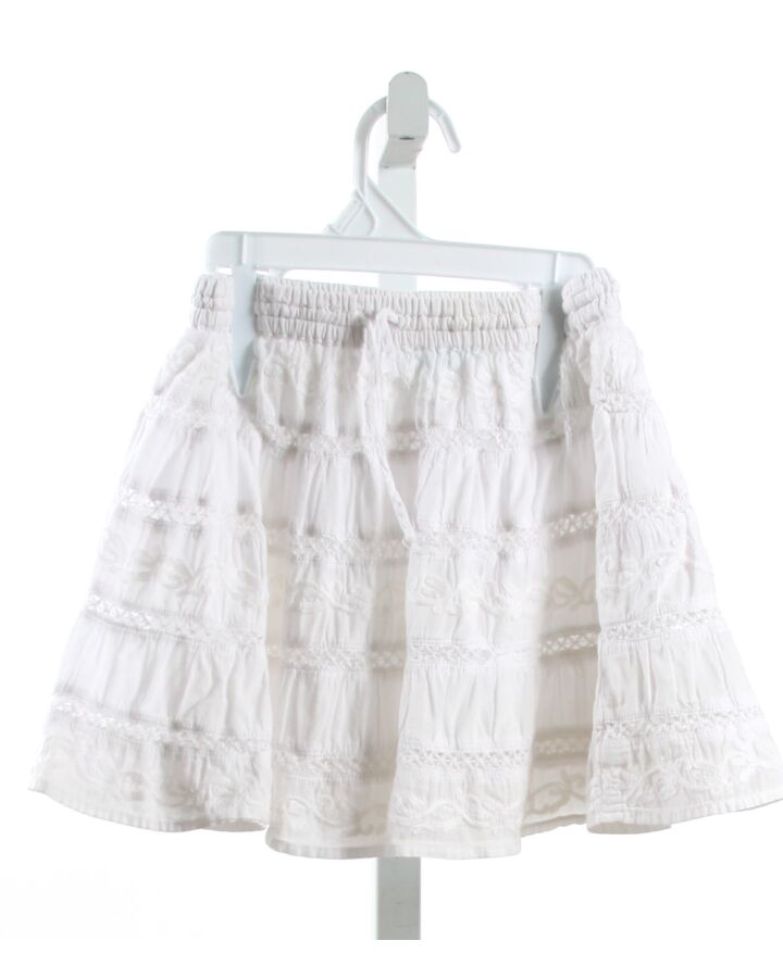 MELISSA ODABASH  WHITE    SKIRT WITH LACE TRIM