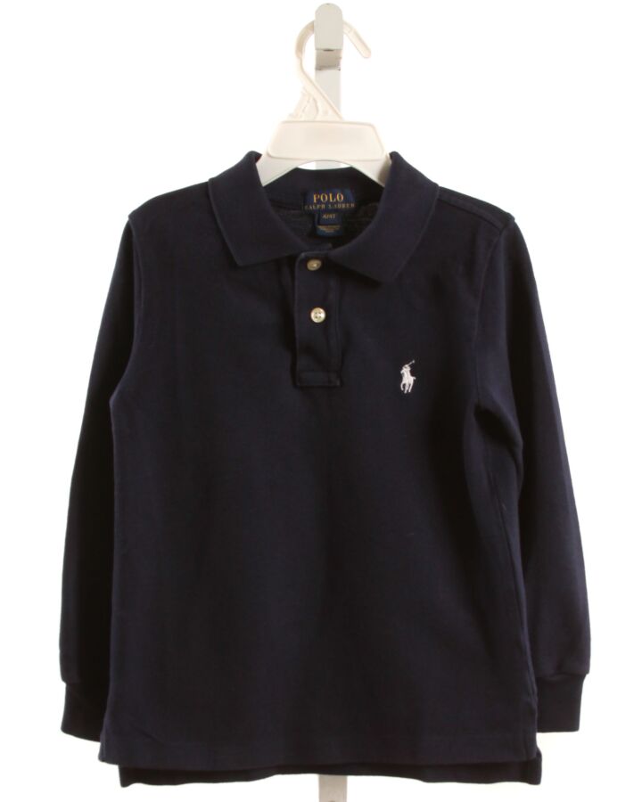 POLO BY RALPH LAUREN  NAVY PIQUE   KNIT LS SHIRT