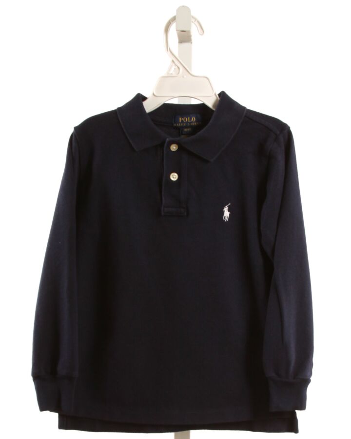 POLO BY RALPH LAUREN  NAVY PIQUE   KNIT LS SHIRT