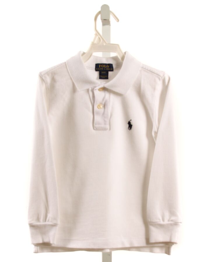 POLO BY RALPH LAUREN  WHITE PIQUE   KNIT LS SHIRT