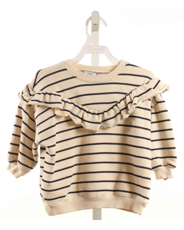 ZARA  NAVY  STRIPED  SWEATER WITH RUFFLE