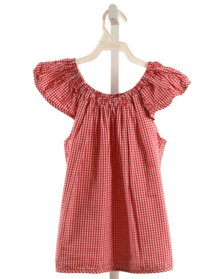 HANNAH KATE  RED  GINGHAM  SLEEVELESS SHIRT