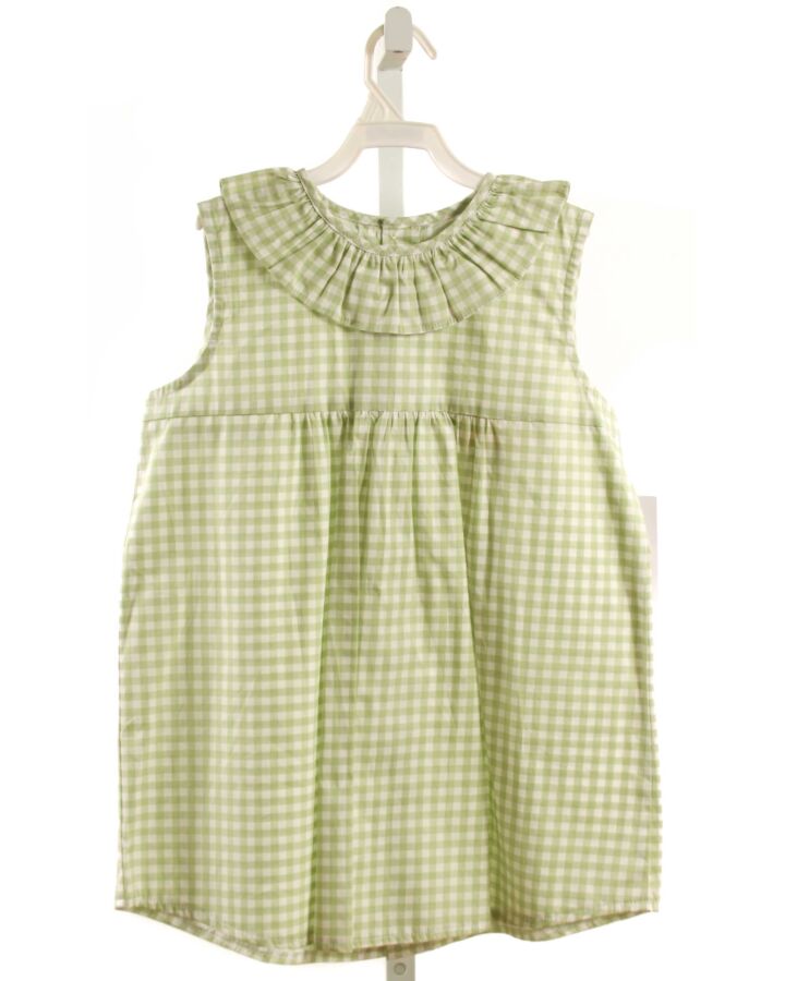 HANNAH KATE  GREEN  GINGHAM  SLEEVELESS SHIRT