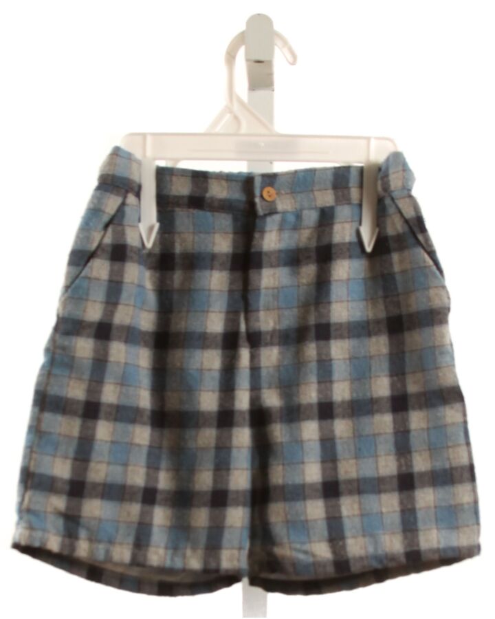DONA CARMEN  BLUE FLANNEL PLAID  SHORTS