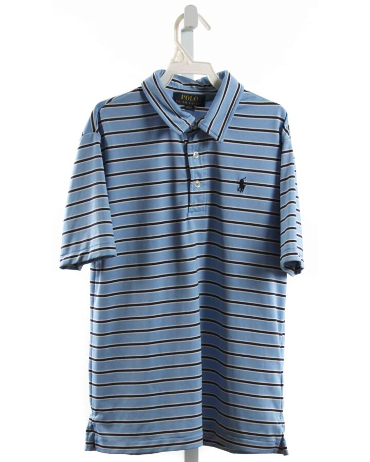 POLO BY RALPH LAUREN  BLUE  STRIPED  KNIT SS SHIRT