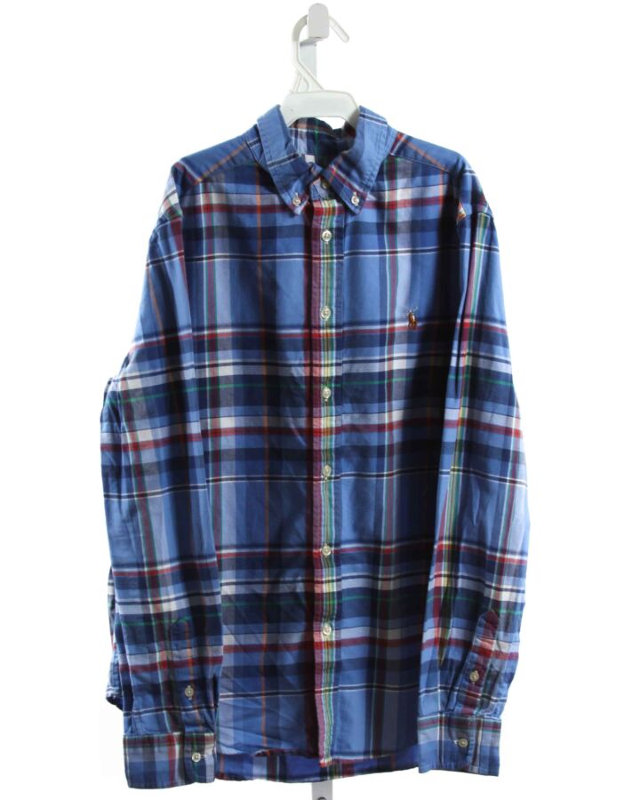 RALPH LAUREN  BLUE  PLAID  DRESS SHIRT