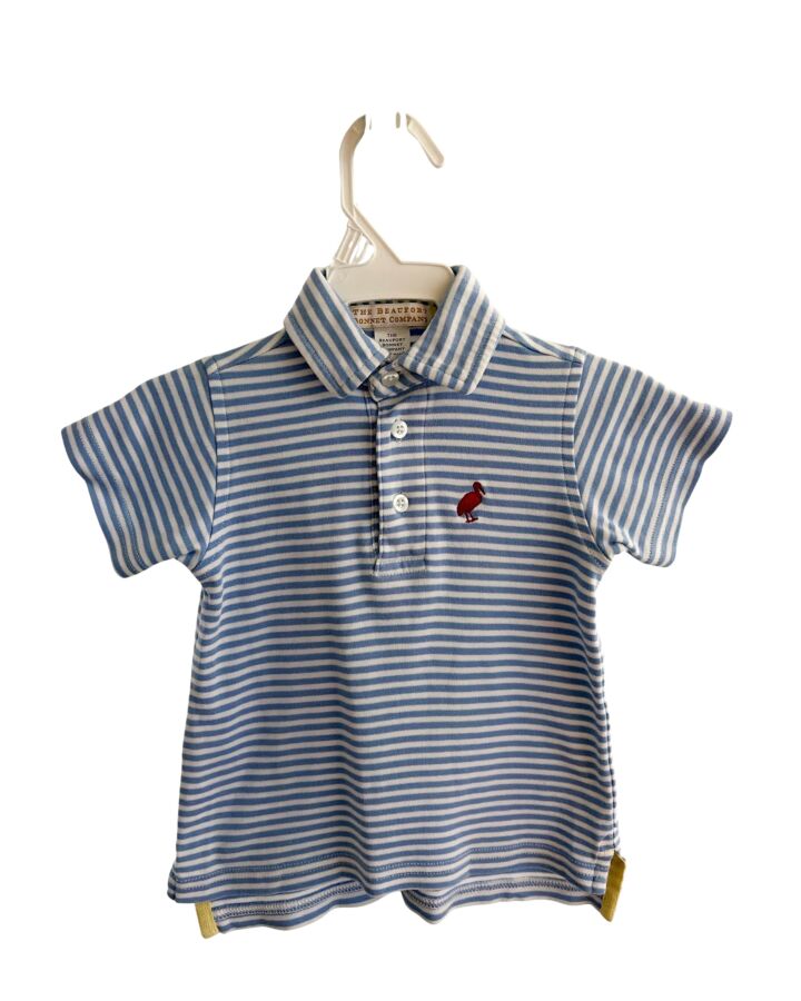 THE BEAUFORT BONNET COMPANY  BLUE  STRIPED  KNIT SS SHIRT