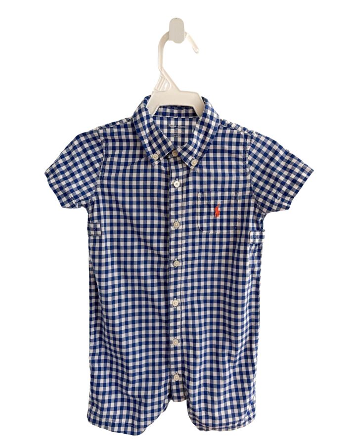 RALPH LAUREN  BLUE  GINGHAM  SHORTALL