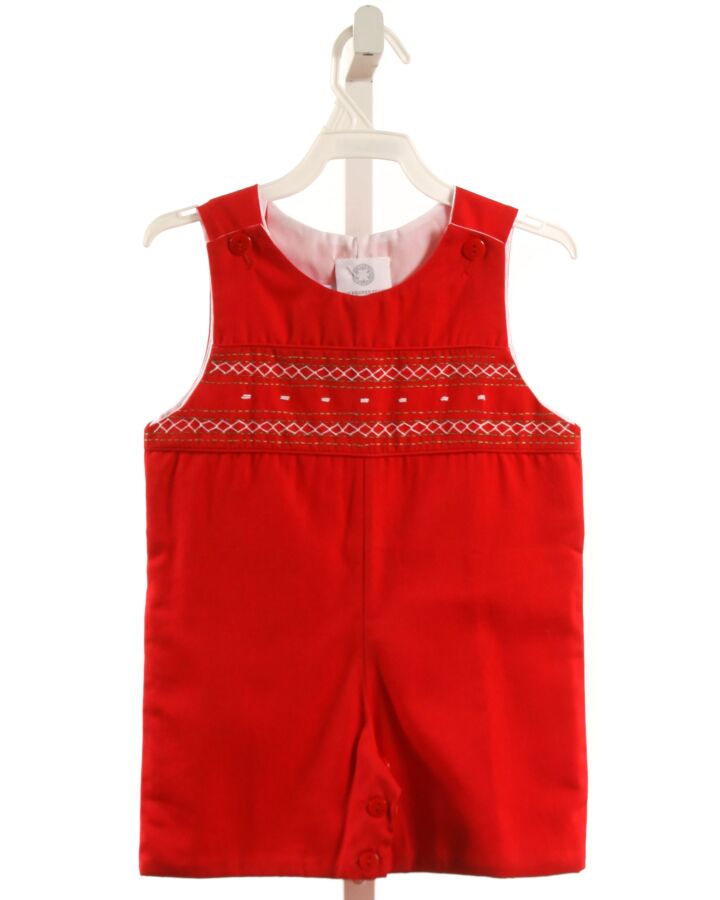 THE PROPER PEONY  RED   EMBROIDERED JON JON