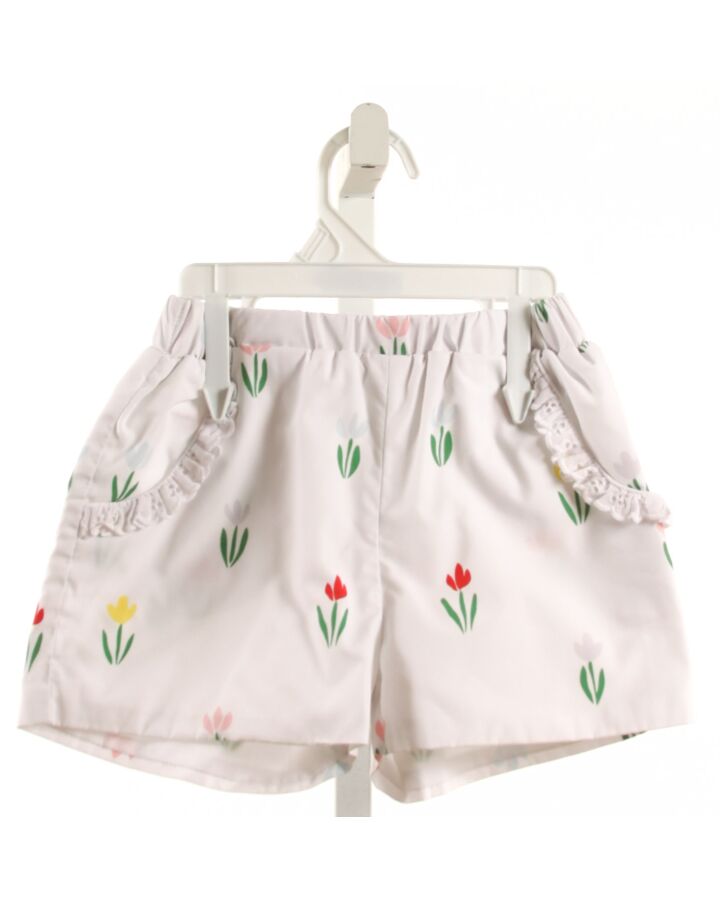 THE BEAUFORT BONNET COMPANY  WHITE  FLORAL  SHORTS WITH EYELET TRIM