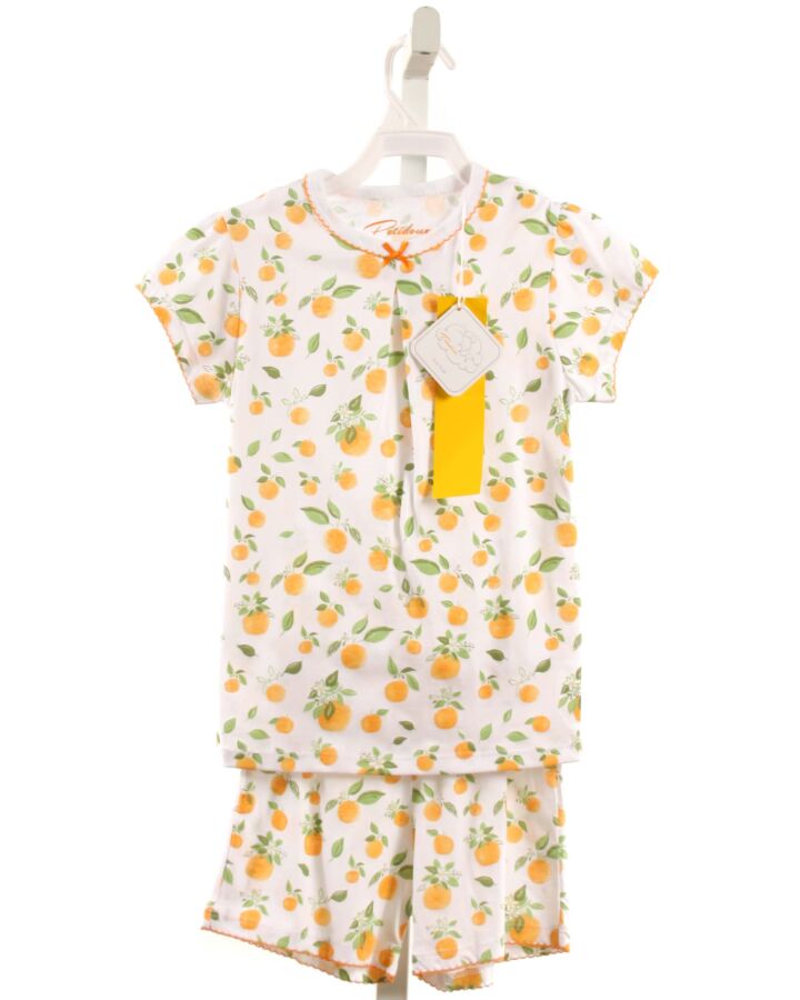 PETIDOUX  ORANGE KNIT   LOUNGEWEAR WITH PICOT STITCHING