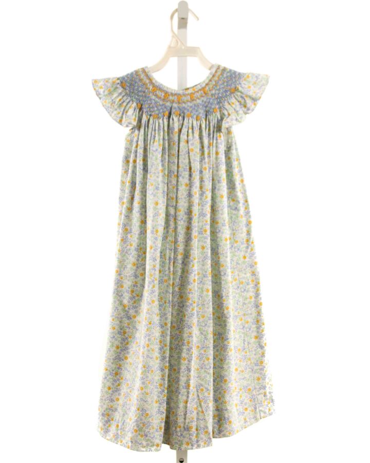 BE MINE  LT BLUE  FLORAL SMOCKED DRESS