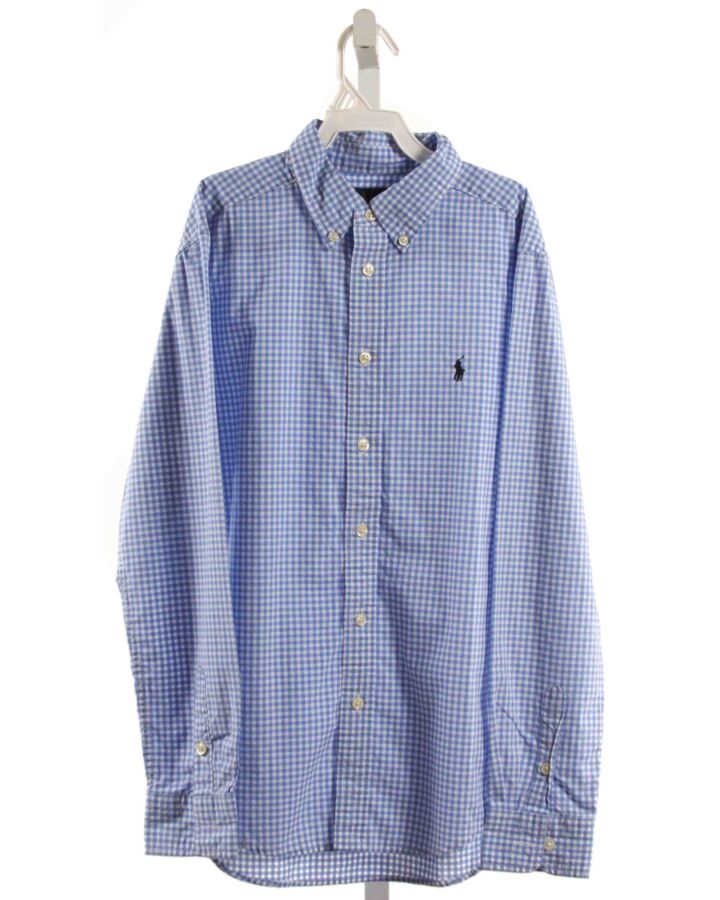 RALPH LAUREN  BLUE  GINGHAM  DRESS SHIRT