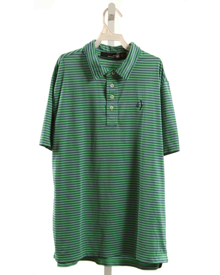 RALPH LAUREN  GREEN  STRIPED  KNIT SS SHIRT