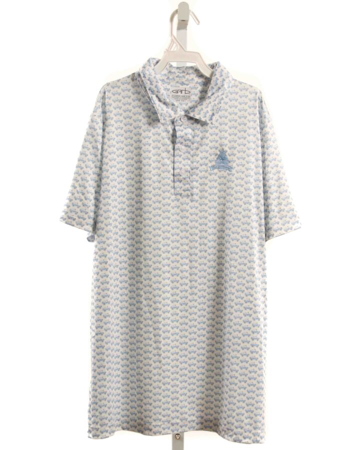 GARB  LT BLUE  PRINT  KNIT SS SHIRT
