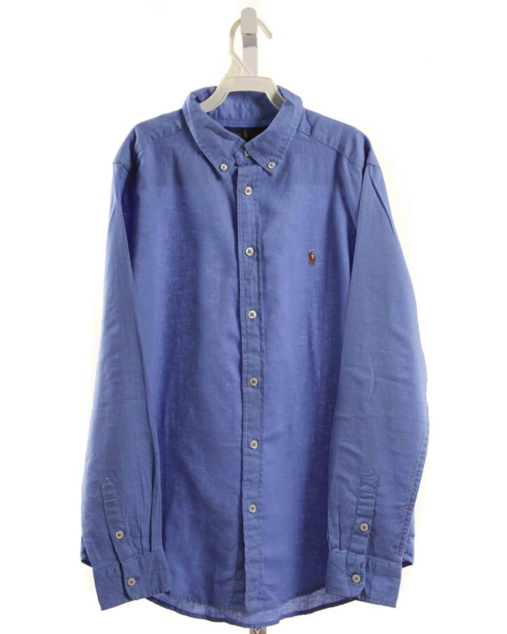 RALPH LAUREN  BLUE LINEN   DRESS SHIRT