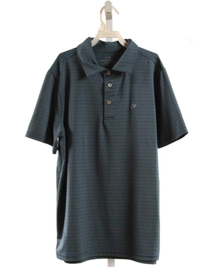 VINEYARD VINES  BLUE  STRIPED  KNIT SS SHIRT
