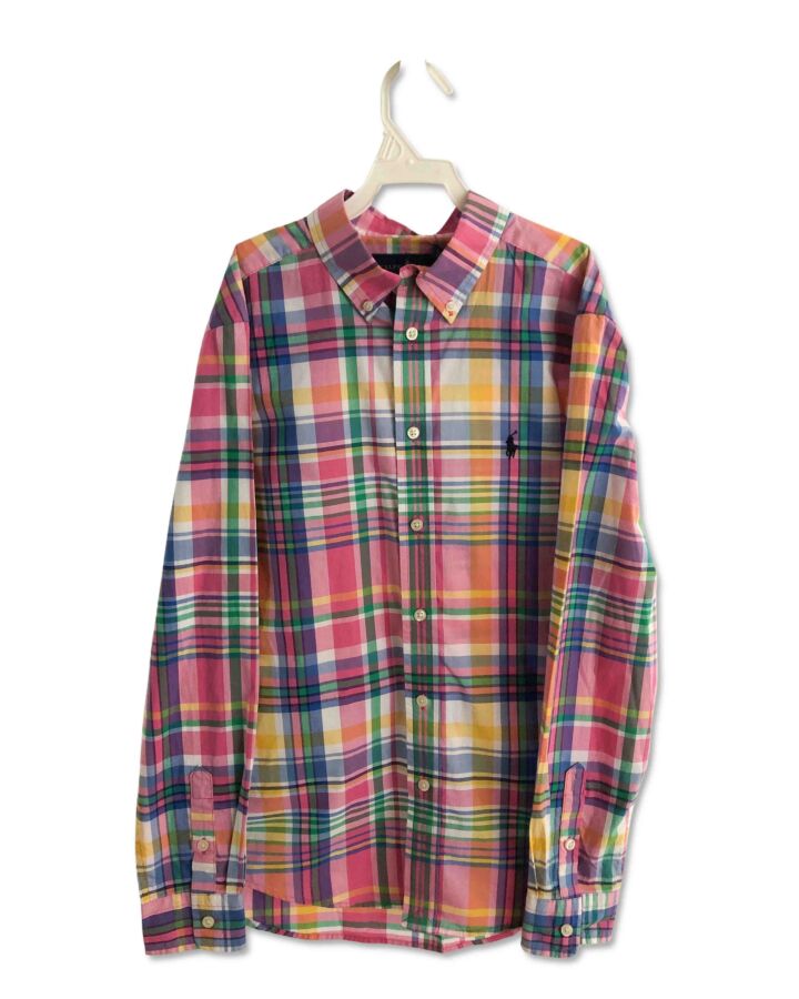 RALPH LAUREN  PINK  PLAID  DRESS SHIRT