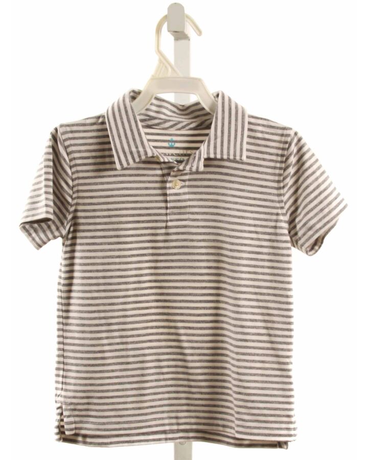 CREWCUTS  GRAY  STRIPED  KNIT SS SHIRT