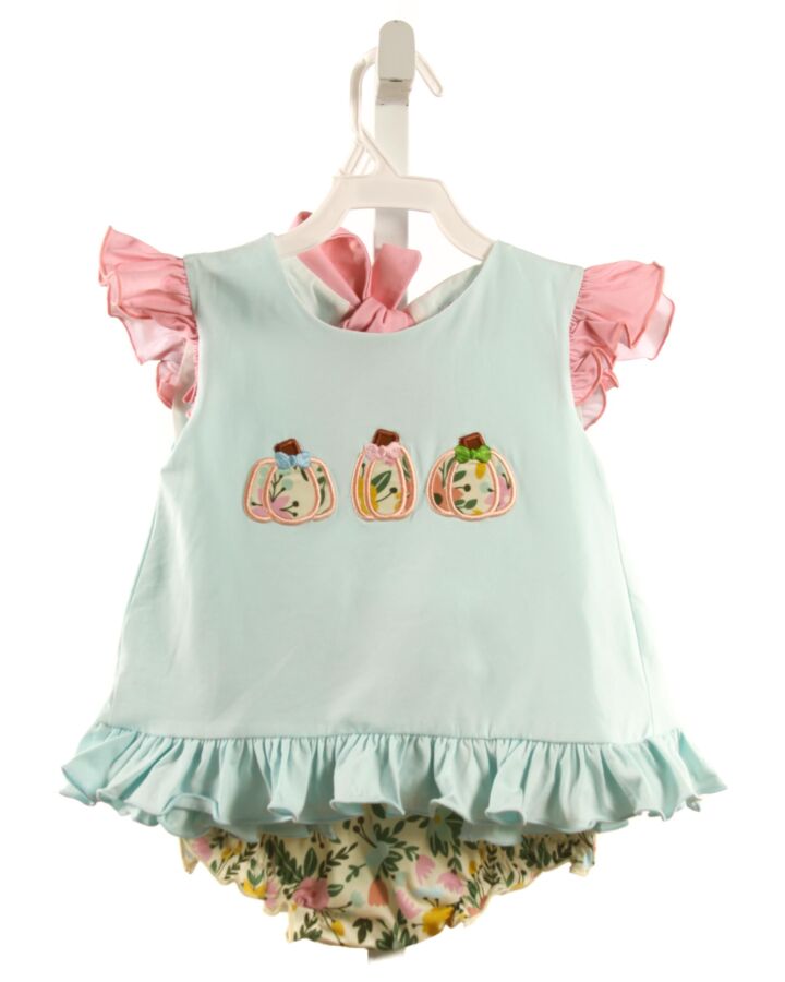 BUSY BEES SMOCKS  BLUE    2-PIECE OUTFIT WITH RUFFLE