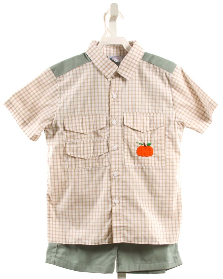 SWEET LAROSE  BROWN  GINGHAM  2-PIECE OUTFIT