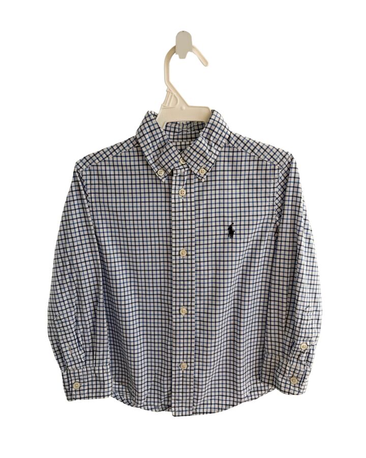 RALPH LAUREN  BLUE  PLAID  DRESS SHIRT