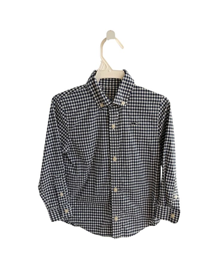 VINEYARD VINES  NAVY  GINGHAM  DRESS SHIRT