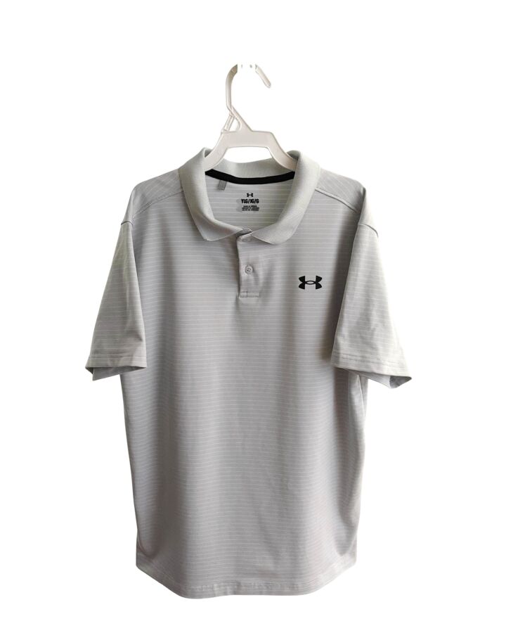 UNDER ARMOUR  GRAY  STRIPED  KNIT SS SHIRT