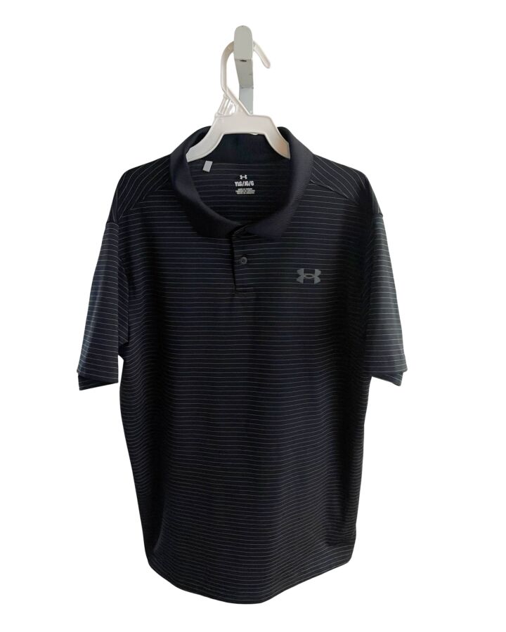 UNDER ARMOUR  BLACK  STRIPED  KNIT SS SHIRT